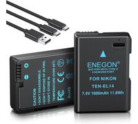 EN-EL14 Lot de 2 Batteries de Rechange USB-C à Charge directe 1600 mAh pour Batterie Nikon EN-EL14/EN-EL14a, Compatible avec Nikon D5300, D5600, D5100, D5200, D3100, D3200, D3300, D3400, D355