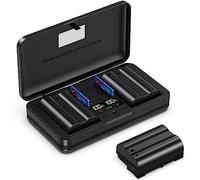 EN-EL15 (2200 mA) Kit de chargeur de batterie multifonction pour appareil photo (y compris deux batteries) compatible avec Nikon Z6 Z7 V1D 750D 7500D 850D 7000Db7100D 7200D 500D 780D 600D 610D 800D
