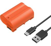 EN-EL15C 2400mAh USB-C Battery for Nikon Z6 III, Zf, Z8, 2.5H Fully Charged Battery for Nikon Z7, Z6, Z7 II, Z6 II, Z5, D850, D810, D810A, D780, D750, D610, D500, Orange - 496 6 UK
