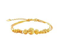 En Ensembles Perles Bijoux à trois niveaux « Trois Mondes » pour étudiantes : un bijou de main tendance et polyvalent, orné de perles rondes Classique Bracelet Perles Amoureux Maman (Gold, One Size)