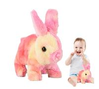 En espérant jouet lapin, peluche lapin | Beau tissu de bande dessinée | Jouets électroniques pour animaux avec bruit, oreilles flocones, saisit la bouche et le nez pour les filles