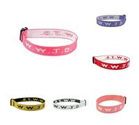 En Et Couple Petite Homme Bijoux Strap Bracelet Webbing Unisex Bracelet Adjustable Bracelet Bleu (PK1*1+Purple*1+Red*1+Yellow*1+White*1+PK2*1+Orange, 粉色--提花+紫色--提花+红色-提花+焦黄色-提花+白色--提花（新增色）+粉色印花+橙色印花)