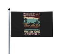 En Été On Rajeunit Et On Reste Jeune Pour Toujours. Drapeau Jardin Décoration De Drapeau Suspendre Bannière Amusant Pour Ferme Patio D'Intérieur 3X5 Ft