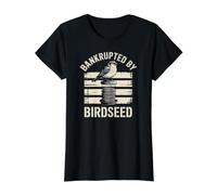 en faillite par Birdseed, Un passionné de la Nature Qui s'amuse à Observer Les Oiseaux T-Shirt Graphique avec Valeur, Femme, Noir, XL