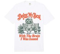 en Faisant de Mon Mieux avec Mon Cerveau, on m'a diagnostiqué l'Autisme du Raton Laveur Comfort Colors Adult Heavyweight T-Shirt
