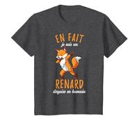 en Fait Je suis Un Renard T-Shirt, Enfant, Chiné Foncé, 4 Ans