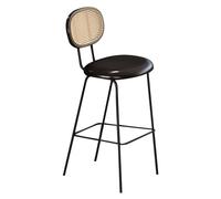 en Faux Cuir Tabouret Haut rembourré avec Dossier replai de Cuisine Le Petit déjeuner Les comptoirs pour Home Island Bar pub (Noir, cm 25,6 Pouces)