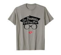 En Francais S'il Vous Plait - Béret French Woman Lèvres Rouges T-Shirt