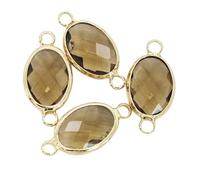 En gros 12 pcs Ovale Charmes Quartz Cristal Opale Bleu Violet Pierre de Naissance Pendentifs pour Collier Bracelets DIY Bijoux Connecteurs-café, 10x14mm