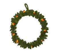 Én Gry & Sif Couronne de porte I Fabriquée à la main et commerce équitable en feutre, décoration scandinave pour automne, hiver, Noël, couronne d'automne verte avec baies colorées diamètre 30 cm