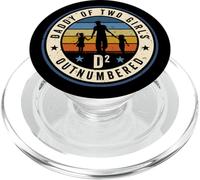 en infériorité numérique Fête des pères Papa de Deux Filles PopSockets PopGrip pour MagSafe
