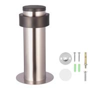 En Inox Butee De Porte, MéTal Bloc Porte, Arret De Porte, Avec Pare-Chocs En Caoutchouc Vis Et Colle 3m, 3 MéThodes D'Installation, Pour Tous Les Sols Durs (Argent/Silver, 15cm/5.91in)