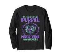 en Juin, Nous portons Une Sensibilisation à la migraine Violette Manche Longue