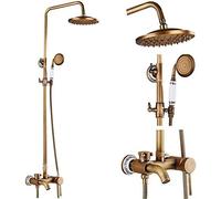 En Laiton Antique, Bec Pivotant De Douche En Céramique Et Porcelaine, Montage Mural, Mitigeur À Double Bouton, Kit De Douche De Bain, Type A,Tapez D