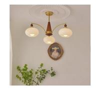 En Laiton Et Verre Laiteux : Nouvelle Décoration Créative, Style Rustique, Style Ferme, Style Milieu Du Siècle, Rond En Verre Orange Pour Salle À Manger Et Salon./Blanc Laiteux/3 Lumières