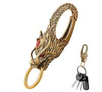 en Laiton,Porte-clés Tête De Dragon En Laiton - Accessoire Porte-Clés Rétro pour Sac Voiture Cadeau Anniversaire