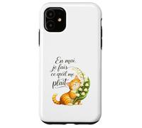 en mai Je Fais ce qu'il me Plait. Cadeau Femme Chat muguet Coque pour iPhone 11