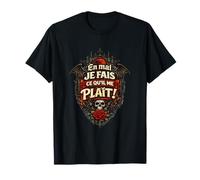 en mai Je Fais ce qu'il me Plait. Tête de Mort Gothique T-Shirt