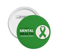 En mai, nous portons des épingles vertes pour le mois de la sensibilisation mentale, des broches rondes, des badges, des autocollants, des panneaux en métal