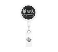 en mai, nous portons le mois de la sensibilisation au cancer du cerveau arc-en-ciel gris Porte-badge rétractable Reel Clip Id Card Holder forNurse Student Office Worker