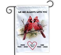 En Mémoire D'Un Être Cher Disparu, Nous Sommes Toujours Avec Vous. Cardinal Rouge Drapeau 30X45Cm Bannière Double Face Suspendre Drapeau De Cour Pour Porte Toutes Les Saisons Vacances