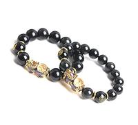 en Obsidienne Noire, Changement de Couleur de Moulin à Vent de Richesse, Vintage Piyao en Obsidienne Noire pour éloigner Les Mauvais Esprits (1 piè), 10 mm