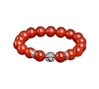en Obsidienne Noire, Piyao en Argent, en Perles d'agate d'obsidienne Noire Naturelle, en Cristal pour éloigner Les Mauvais Esprits, Talisman de prospérité, Rouge, 10 mm (Couleur : Rouge,