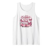 en Octobre, Nous portons de Jolies Fleurs de Papillons Roses pour Femmes et Filles Débardeur