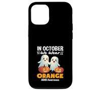 en Octobre, Nous portons des fantômes Mignons Oranges pour Halloween TDAH Coque pour iPhone 12/12 Pro