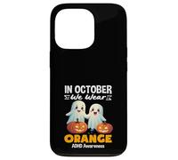 en Octobre, Nous portons des fantômes Mignons Oranges pour Halloween TDAH Coque pour iPhone 13 Pro