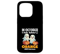 en Octobre, Nous portons des fantômes Mignons Oranges pour Halloween TDAH Coque pour iPhone 15 Pro