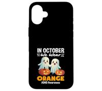 en Octobre, Nous portons des fantômes Mignons Oranges pour Halloween TDAH Coque pour iPhone 16 Plus
