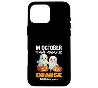 en Octobre, Nous portons des fantômes Mignons Oranges pour Halloween TDAH Coque pour iPhone 16 Pro Max