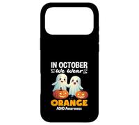 en Octobre, Nous portons des fantômes Mignons Oranges pour Halloween TDAH Coque pour iPhone 17 Pro Max