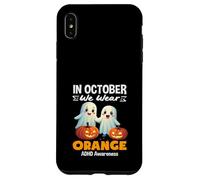 en Octobre, Nous portons des fantômes Mignons Oranges pour Halloween TDAH Coque pour iPhone XS Max