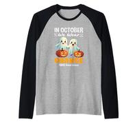 en Octobre, Nous portons des fantômes Mignons Oranges pour Halloween TDAH Manche Raglan