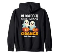 en Octobre, Nous portons des fantômes Mignons Oranges pour Halloween TDAH Sweat à Capuche