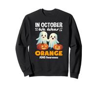 en Octobre, Nous portons des fantômes Mignons Oranges pour Halloween TDAH Sweatshirt
