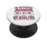 en Octobre, Nous portons des fantômes Roses de Sensibilisation au Cancer du Sein PopSockets PopGrip Adhésif