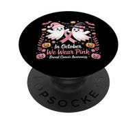 en Octobre, Nous portons des fantômes Roses pour la Sensibilisation au Cancer du Sein PopSockets PopGrip Adhésif