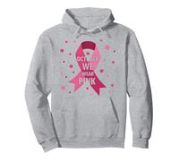 en Octobre, Nous portons des Femmes sensibles au Cancer du Sein Rose Sweat à Capuche, Unisexe pour Adultes, Gris Chiné, L