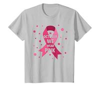 en Octobre, Nous portons des Femmes sensibles au Cancer du Sein Rose T-Shirt, Enfant, Argent, 3 Ans