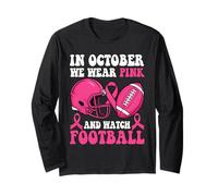 en Octobre, Nous portons du Rose et regardons Le Cancer du Sein de Football Manche Longue