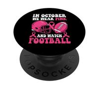 en Octobre, Nous portons du Rose et regardons Le Cancer du Sein de Football PopSockets PopGrip Adhésif