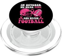 en Octobre, Nous portons du Rose et regardons Le Cancer du Sein de Football PopSockets PopGrip pour MagSafe