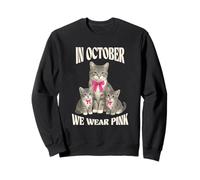 en Octobre, Nous portons la Sensibilisation au Cancer du Sein Rose avec Un Chat Sweatshirt
