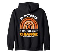 en Octobre, Nous portons Orange Sensibilisation au TDAH Boho Rainbow Sweat à Capuche