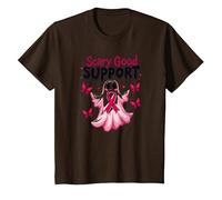 en Octobre, Nous portons Pink Ghost - Scary Good Support T-Shirt, Enfant, Marron, 8 Ans