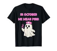 en Octobre, Nous portons Pink Nurse Ghost Halloween 2025 T-Shirt