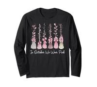 en Octobre, Nous portons Un Balai de sorcière Rose pour Halloween Contre Le Cancer du Sein Manche Longue